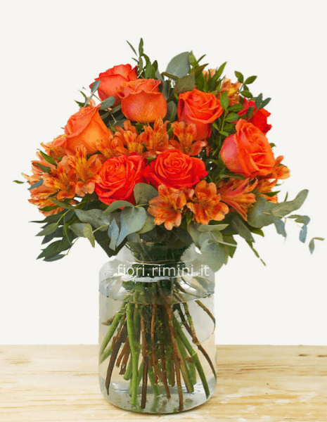 Bouquet di rose arancio