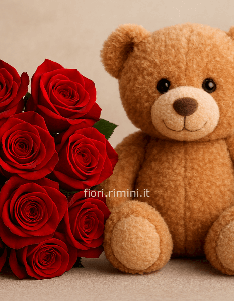 Orsacchiotto Peluche 25 Cm Con Rosa, Morbido E Coccoloso, Regalo Per Mamma, Bambina O Fidanzata