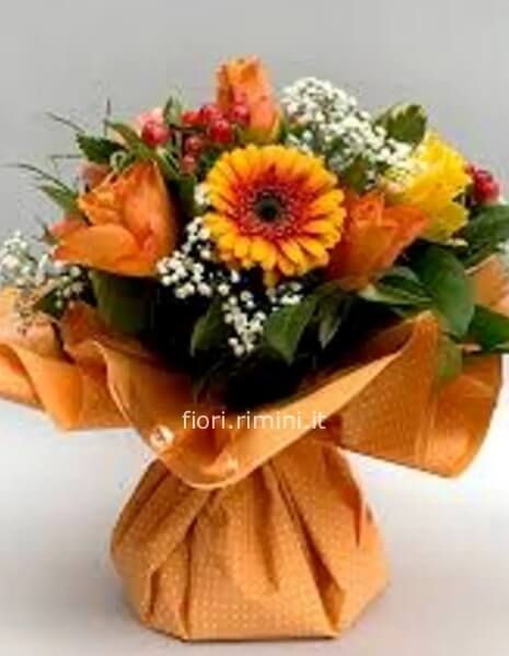 Bouquetto toni arancio/giallo